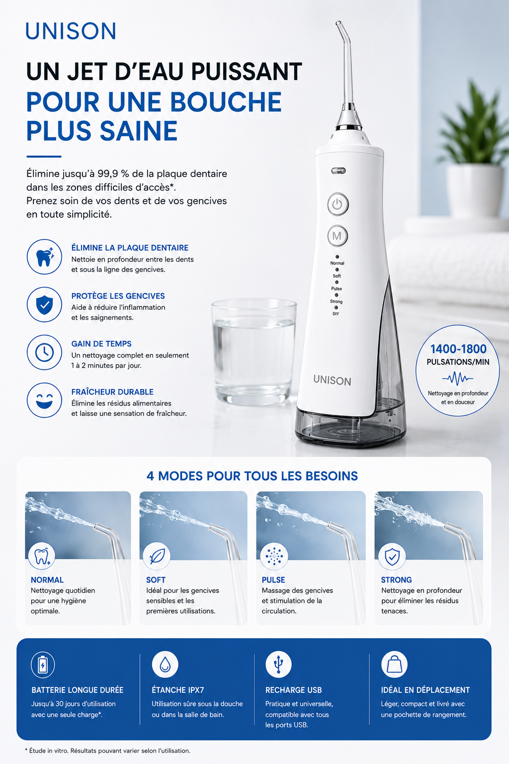 Hydro-pulseur Dentaire Unison
